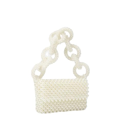 PPQIRU Perlen-Geldbörsen for Damen, elegante Perlen-Clutch, dekorative Abendtasche for Hochzeit(White) von PPQIRU
