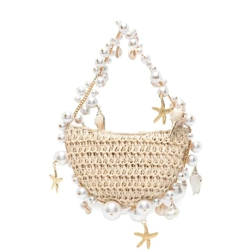 Perlengewebte Umhängetasche for Damen, elegante Perlentasche for Party, Rattan, Strand-Umhängetasche von PPQIRU