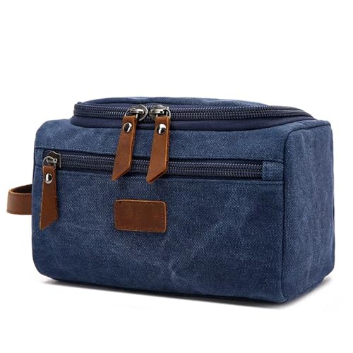 Reise-Toilettenbeutel Leinwand Make-Up Fall Männer Handtasche Tasche Weibliche Brieftasche Schlüssel Hand Geldbörse Männlichen Kupplung Zipper Kulturbeutel Handgelenk Tasche(Blue) von PPQIRU