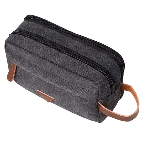 Reise-Toilettenbeutel Männer Clutch Bag Kulturbeutel Kosmetische Veranstalter Tasche Leinwand Reise wasserdichte Weibliche Make-Up-Box Frauen Make-Up Schönheit Fall(Black) von PPQIRU