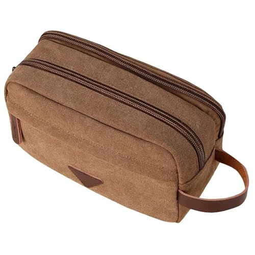Reise-Toilettenbeutel Männer Clutch Bag Kulturbeutel Kosmetische Veranstalter Tasche Leinwand Reise wasserdichte Weibliche Make-Up-Box Frauen Make-Up Schönheit Fall(Coffee) von PPQIRU