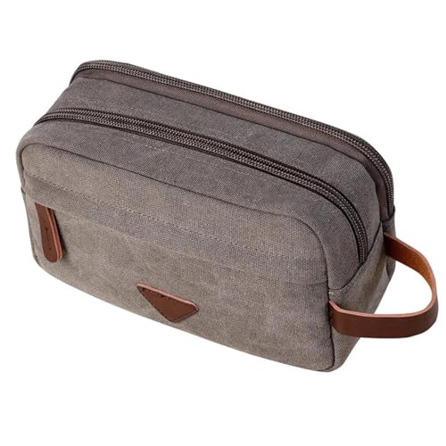 Reise-Toilettenbeutel Männer Clutch Bag Kulturbeutel Kosmetische Veranstalter Tasche Leinwand Reise wasserdichte Weibliche Make-Up-Box Frauen Make-Up Schönheit Fall(Grey) von PPQIRU