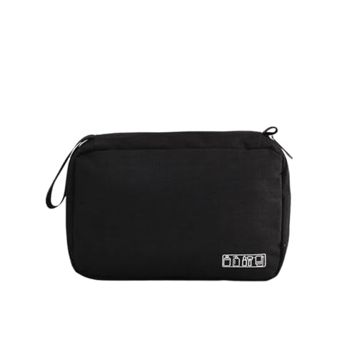 Reise-Toilettenbeutel Männer Frauen Hängende Kosmetiktasche Multifunktions-Reiseveranstalter Kulturbeutel Waschen Make-up Aufbewahrungstasche Kosmetikerin Falten Make-up-Tasche(Black) von PPQIRU
