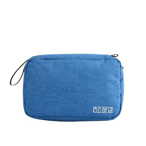 Reise-Toilettenbeutel Männer Frauen Hängende Kosmetiktasche Multifunktions-Reiseveranstalter Kulturbeutel Waschen Make-up Aufbewahrungstasche Kosmetikerin Falten Make-up-Tasche(Lake Blue) von PPQIRU