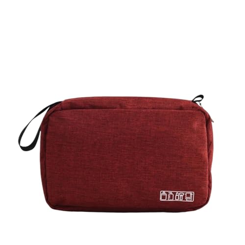 Reise-Toilettenbeutel Männer Frauen Hängende Kosmetiktasche Multifunktions-Reiseveranstalter Kulturbeutel Waschen Make-up Aufbewahrungstasche Kosmetikerin Falten Make-up-Tasche(Wine red) von PPQIRU