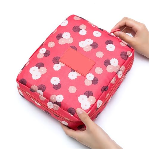 Reise-Toilettenbeutel Outdoor Multifunktions Reise Kosmetik Tasche Frauen Toilettenartikel Organizer wasserdichte Weibliche Lagerung bilden Fälle(Pink Flower) von PPQIRU