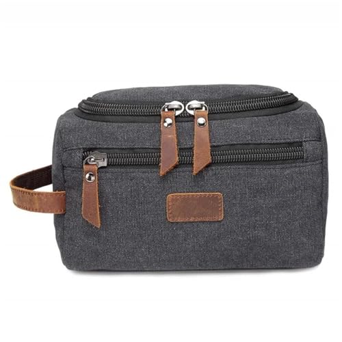 Reise-Toilettenbeutel Wasserdicht Tragen Männer Kosmetik Make-Up Box Tasche Reise Veranstalter Leinwand Große Notwendigkeiten Männlichen Eitelkeit Fall Waschen Kulturbeutel(Black) von PPQIRU