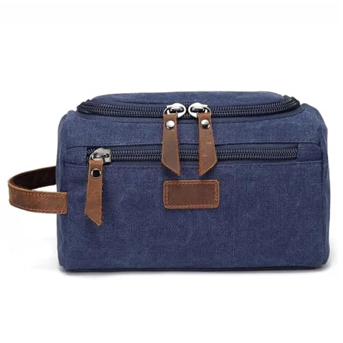 Reise-Toilettenbeutel Wasserdicht Tragen Männer Kosmetik Make-Up Box Tasche Reise Veranstalter Leinwand Große Notwendigkeiten Männlichen Eitelkeit Fall Waschen Kulturbeutel(Blue) von PPQIRU