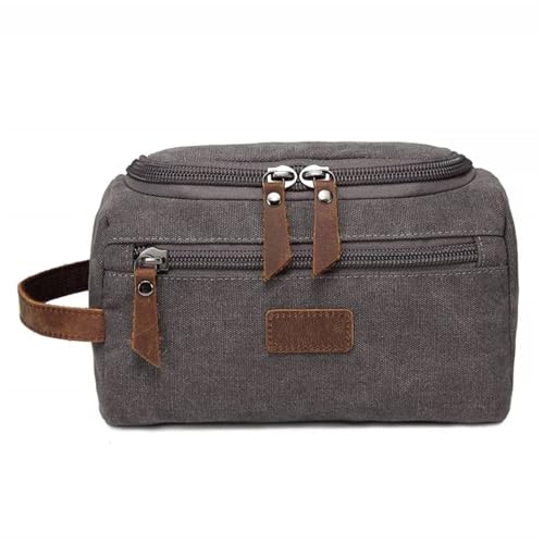 Reise-Toilettenbeutel Wasserdicht Tragen Männer Kosmetik Make-Up Box Tasche Reise Veranstalter Leinwand Große Notwendigkeiten Männlichen Eitelkeit Fall Waschen Kulturbeutel(Grey) von PPQIRU