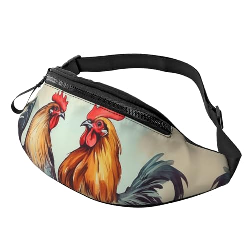 Gürteltasche, verstellbare Hüfttasche, Hahn und Henne Crossbody-Tasche, Gürteltasche für Damen und Herren von PPTHSNVB