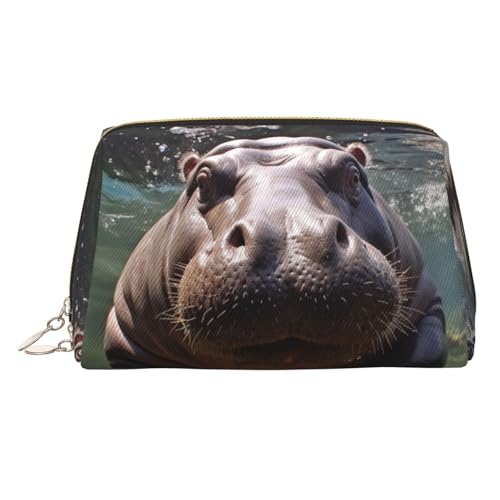 Kosmetiktasche für Damen, Kosmetiktasche, Leder, Reise-Make-up-Tasche, Organizer, wasserdicht, Make-up-Tasche, offen, flach, Kulturbeutel, tragbare Aufbewahrungstasche für Reisen, Gold, Einheitsgröße von PPTHSNVB