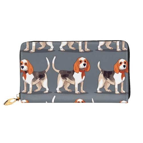 PPTHSNVB Beautiful Beach Sunset Damen Geldbörse Große Kapazität Kreditkartenhalter Reißverschluss Telefon Clutch Damen Reise Geldbörse, Beagle-Muster, Einheitsgröße, Klassisch von PPTHSNVB