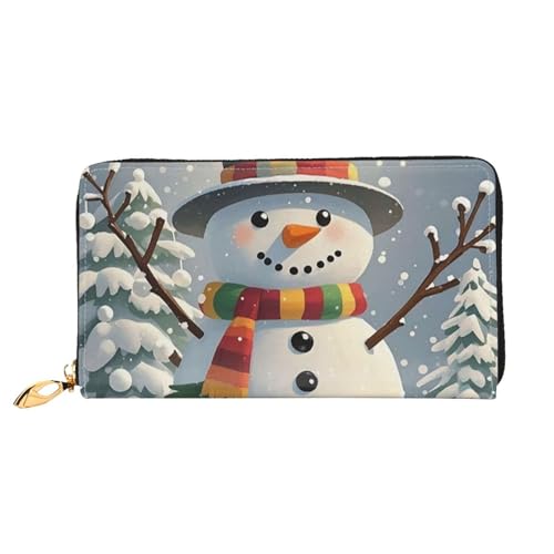 PPTHSNVB Camouflage Deer Damen Geldbörse Große Kapazität Kreditkartenhalter Reißverschluss Telefon Clutch Damen Reise Geldbörse, Frohe Weihnachten Schneemann, Einheitsgröße, Klassisch von PPTHSNVB