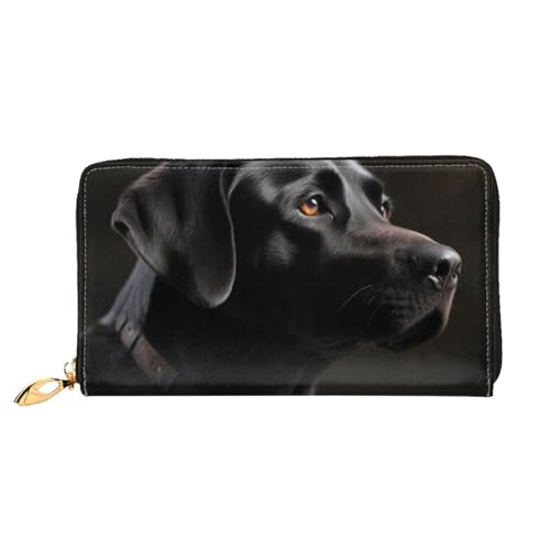 PPTHSNVB Cherry Fruit Damen Geldbörse Große Kapazität Kreditkartenhalter Reißverschluss Telefon Clutch Damen Reise Geldbörse, Schwarzer Labrador, Einheitsgröße, Klassisch von PPTHSNVB
