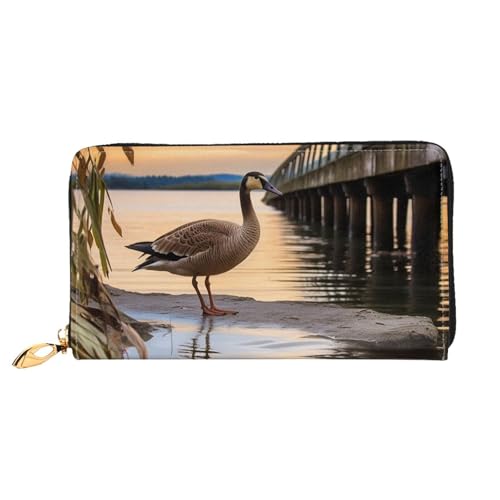 PPTHSNVB Cowboy Schwarz Hut Westernstiefel Damen Geldbörse Große Kapazität Kreditkartenhalter Reißverschluss Telefon Clutch Damen Reise Geldbörse, Wild Goose By the Bridge, Einheitsgröße, Klassisch von PPTHSNVB