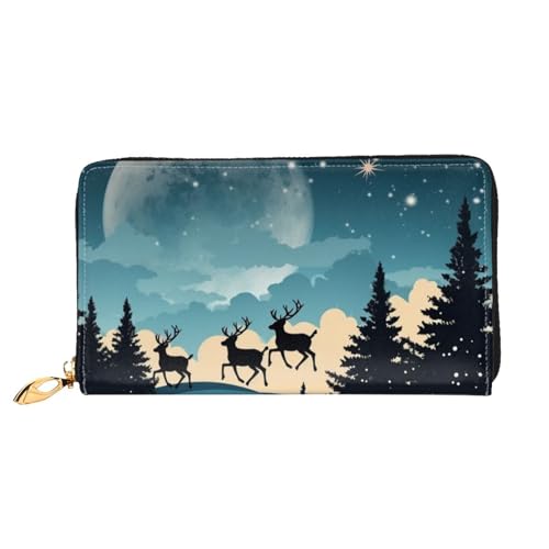 PPTHSNVB Eule Baum Loch Damen Geldbörse Große Kapazität Kreditkartenhalter Reißverschluss Telefon Clutch Damen Reise Geldbörse, Weihnachten Winter, Einheitsgröße, Klassisch von PPTHSNVB