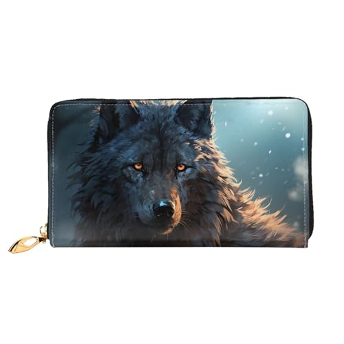 PPTHSNVB Farm Traktor Harvest Damen Geldbörse Große Kapazität Kreditkartenetui Reißverschluss Telefon Clutch Damen Reisegeldbörse, Fantasy Wolf, Einheitsgröße, Klassisch von PPTHSNVB
