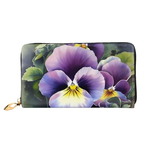 PPTHSNVB Farm Traktor Harvest Damen Geldbörse Große Kapazität Kreditkartenetui Reißverschluss Telefon Clutch Damen Reisegeldbörse, Stiefmütterchen Perfection, Einheitsgröße, Klassisch von PPTHSNVB