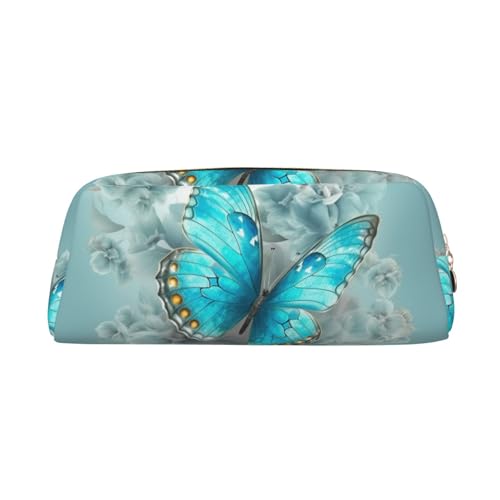 PPTHSNVB Federmäppchen, hellblau, Schmetterlings-Federmäppchen mit Reißverschluss, großes Fassungsvermögen, Leder, tragbare Make-up-Tasche für Damen und Herren, gold, Einheitsgröße, Druck PPTHSNVB Federmäppchen, hellblau, Schmetterlings-Federmäppchen mit Reißverschluss, großes Fassungsvermögen, Leder, tragbare Make-up-Tasche für Damen und Herren, gold, Einheitsgröße, Druck von PPTHSNVB