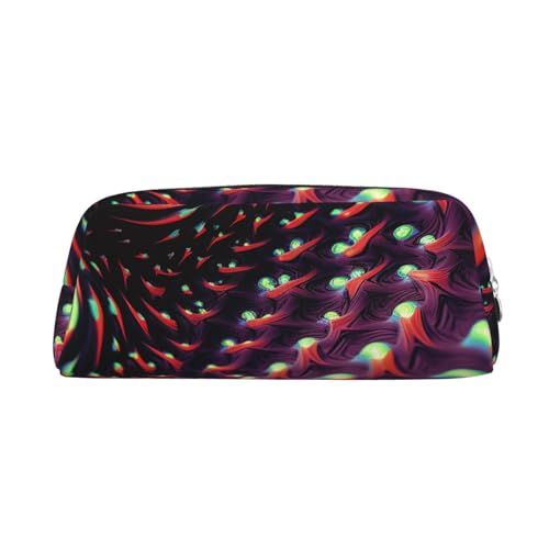 PPTHSNVB Federmäppchen Fantasy Sci-Fi Schwindel Federmäppchen mit Reißverschluss, großes Fassungsvermögen, Leder-Bleistifttasche, tragbare Make-up-Tasche für Damen und Herren, silber, Einheitsgröße von PPTHSNVB