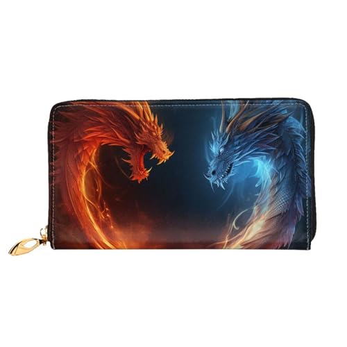 PPTHSNVB Fire and Ice Dragons Damen Geldbörse Große Kapazität Kreditkartenhalter Reißverschluss Telefon Clutch Damen Reisegeldbörse, Feuer- und Eisdrachen, Einheitsgröße, Klassisch PPTHSNVB Fire and Ice Dragons Damen Geldbörse Große Kapazität Kreditkartenhalter Reißverschluss Telefon Clutch Damen Reisegeldbörse, Feuer- und Eisdrachen, Einheitsgröße, Klassisch von PPTHSNVB