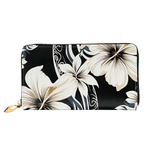 PPTHSNVB Fire and Ice Dragons Damen Geldbörse Große Kapazität Kreditkartenhalter Reißverschluss Telefon Clutch Damen Reisegeldbörse, Schwarz-weiße Hawaii-Blumen, Einheitsgröße, Klassisch PPTHSNVB Fire and Ice Dragons Damen Geldbörse Große Kapazität Kreditkartenhalter Reißverschluss Telefon Clutch Damen Reisegeldbörse, Schwarz-weiße Hawaii-Blumen, Einheitsgröße, Klassisch von PPTHSNVB
