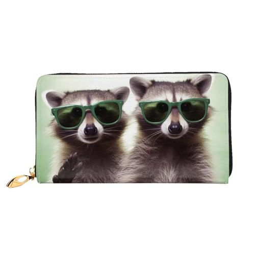 PPTHSNVB Green Frog Damen Geldbörse Große Kapazität Kreditkartenhalter Reißverschluss Telefon Clutch Damen Reise Geldbörse, Lustige Raccoon Green Sonnenbrille, Einheitsgröße, Klassisch von PPTHSNVB