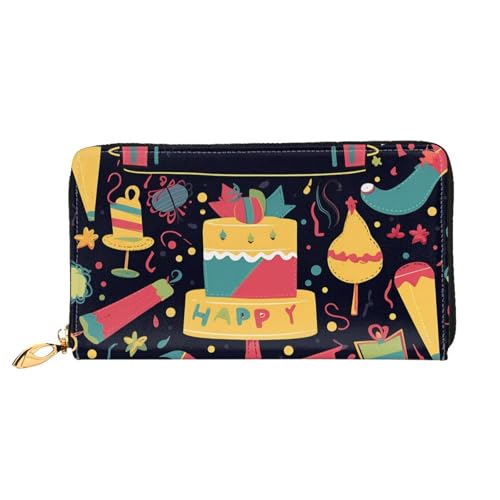 PPTHSNVB Happy Birthday Images Damen Geldbörse Große Kapazität Kreditkartenhalter Reißverschluss Telefon Clutch Damen Reise Geldbörse, Happy Birthday Images, Einheitsgröße, Klassisch von PPTHSNVB