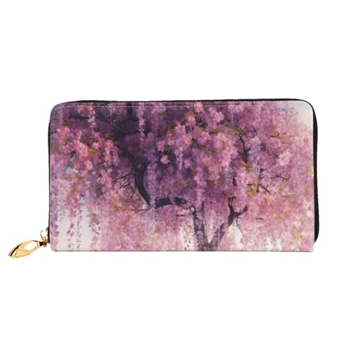 PPTHSNVB Ice Cream Damen Geldbörse Große Kapazität Kreditkartenhalter Reißverschluss Telefon Clutch Damen Reise Geldbörse, Blumiger Baum, Einheitsgröße, Klassisch von PPTHSNVB