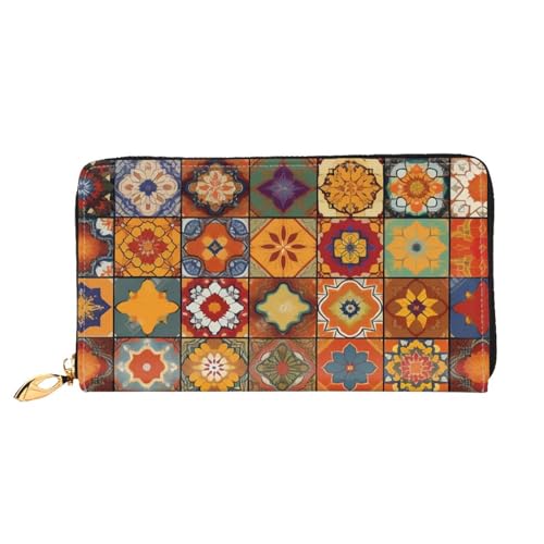 PPTHSNVB Painted Bread Damen Geldbörse Große Kapazität Kreditkartenhalter Reißverschluss Telefon Clutch Damen Reise Geldbörse, Gruppe von marokkanischen geometrischen Formen, Einheitsgröße, Klassisch von PPTHSNVB
