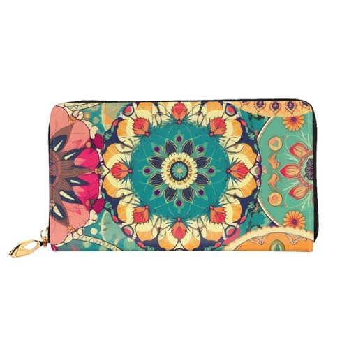 PPTHSNVB Spring Flowers Damen Geldbörse Große Kapazität Kreditkartenhalter Reißverschluss Telefon Clutch Damen Reise Geldbörse, Runde Blume, Einheitsgröße, Klassisch von PPTHSNVB