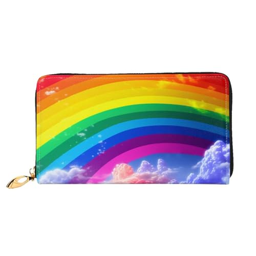 PPTHSNVB Sunflower Field Sunset Sea of Flowers Damen Geldbörse Große Kapazität Kreditkartenetui Reißverschluss Telefon Clutch Damen Reisegeldbörse, regenbogenfarben, Einheitsgröße, Klassisch von PPTHSNVB