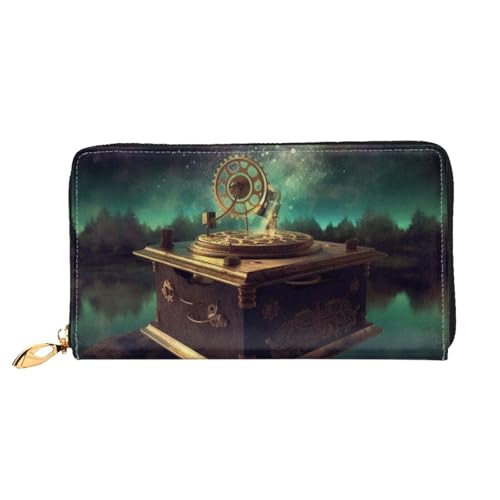 PPTHSNVB Weihnachten Holz Damen Geldbörse Große Kapazität Kreditkartenhalter Reißverschluss Telefon Clutch Damen Reise Geldbörse, Dream Spieluhr, Einheitsgröße, Klassisch von PPTHSNVB