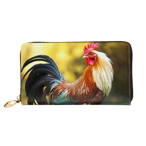 PPTHSNVB Weltkrieg Flugzeug Damen Geldbörse Große Kapazität Kreditkartenhalter Reißverschluss Telefon Clutch Damen Reise Geldbörse, Lustiger Hahn, Einheitsgröße, Klassisch von PPTHSNVB