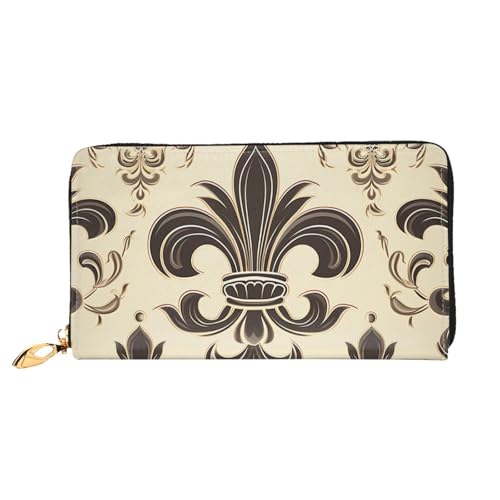 PPTHSNVB Zwei Elefanten Damen Geldbörse Große Kapazität Kreditkartenhalter Reißverschluss Telefon Clutch Damen Reise Geldbörse, Fleur-de-lis and Coat Arms Knight, Einheitsgröße, Klassisch von PPTHSNVB
