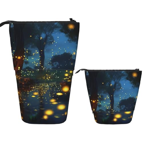 Teleskop-Federtasche, Stifthalter, Pop-Up-Schreibwarenetui, Glühwürmchen, Stehendes Federmäppchen, niedliches Federmäppchen, Stand-up-Stifttasche, Make-up-Kosmetiktasche für Erwachsene, Bürobedarf von PPTHSNVB