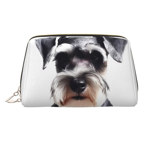 Well-Behaved Schnauzer Make-up-Tasche für Damen, Kosmetiktasche, Leder, Reise-Make-up-Tasche, Organizer, wasserdicht, Make-up-Tasche, offen, flach, Kulturbeutel, tragbare Aufbewahrungstasche für von PPTHSNVB