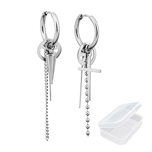 PPX 2 Stück Ohrring,Kpop Bangtan Jungen Schmuck Ohrring mit Anhänger, Bangtan Bo V Suga im gleichen Stil Vintage Silber Ohrstecker -mit Box von PPX