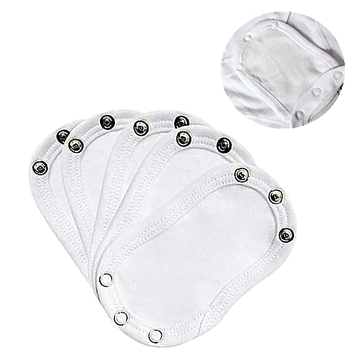 PPX 5Pcs Baby Bodysuit Extender Onesie Extenders Universal Jumpsuit verlängern Körper Extender Push Button Baby - weiß von PPX