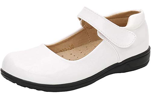 PPXID Damen Mary Jane Halbschuhe Schule Uniformschuhe Ballerinas Oxfords, Weiß, 26 EU von PPXID
