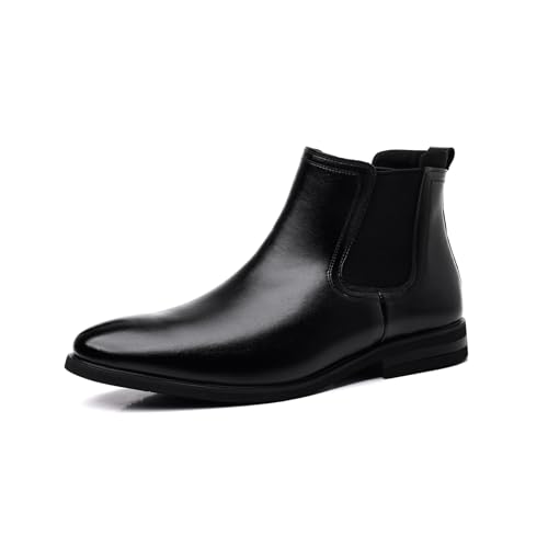 PPXID Herren Chelsea Boots Winter Herbst Arbeitsschuhe,Schwarz,47 EU von PPXID