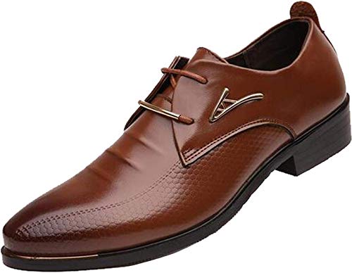 PPXID Herren Schnürhalbschuhe Klassiker Businessschuhe Hochzeit Anzugschuhe Oxfords, Braun, 38 EU von PPXID