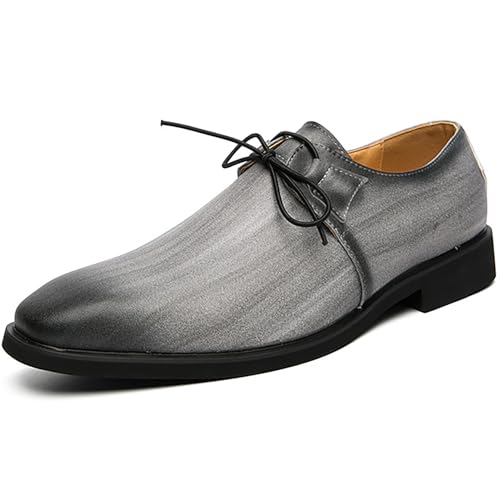 PPXID Herren Schnürschuhe Casual Oxfords Vintage British Stil Formal Schuhe,Grau,40 EU von PPXID