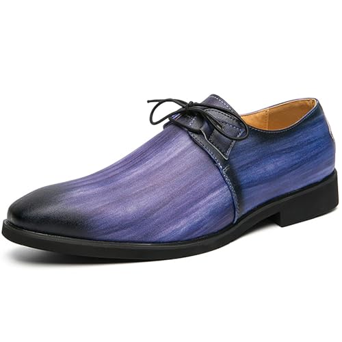 PPXID Herren Schnürschuhe Casual Oxfords Vintage British Stil Formal Schuhe,Violett,43.5 EU von PPXID