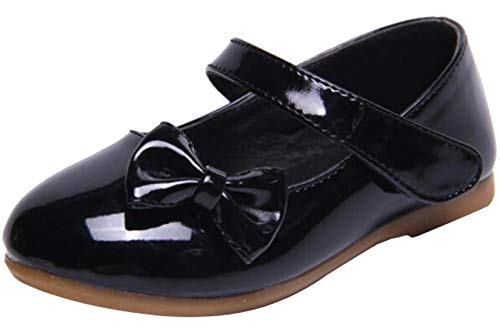 PPXID Mädchen Mary Jane Halbschuhe Bequem Lackleder Ballerinas,Schwarz,37 EU von PPXID