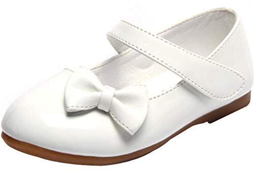 PPXID Mädchen Mary Jane Halbschuhe Bequem Lackleder Ballerinas,Weiß,36 EU von PPXID