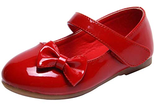 PPXID Mädchen Mary Jane Halbschuhe Bequem Lackleder Ballerinas,Rot,36 EU von PPXID
