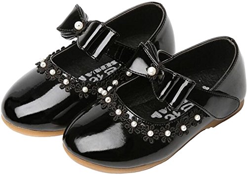 PPXID Mädchen Mary Jane Halbschuhe Bequem Taufschuhe Ballerinas Kleidschuhe,Schwarz,29 EU von PPXID