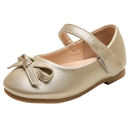 PPXID Mädchen Mary Jane Halbschuhe Prinzessin Ballerinas Taufschuhe,Gold,31 EU von PPXID