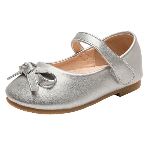 PPXID Mädchen Mary Jane Halbschuhe Prinzessin Ballerinas Taufschuhe,Silber,33 EU von PPXID